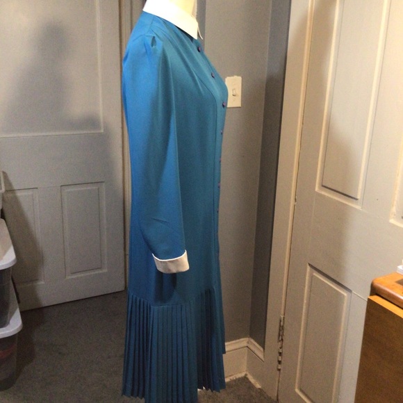 VINTAGE Robin’s Egg Blue Drop Waist Dress EUC - Picture 2 of 7